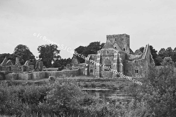 HOLY CROSS ABBEY FROM EAST (ACROSS RIVER) DULL LIGHT